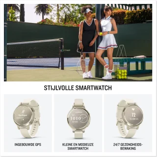 Garmin Lily 2 Active Smartwatch 35 mm Lunar Gold Bone Bandje