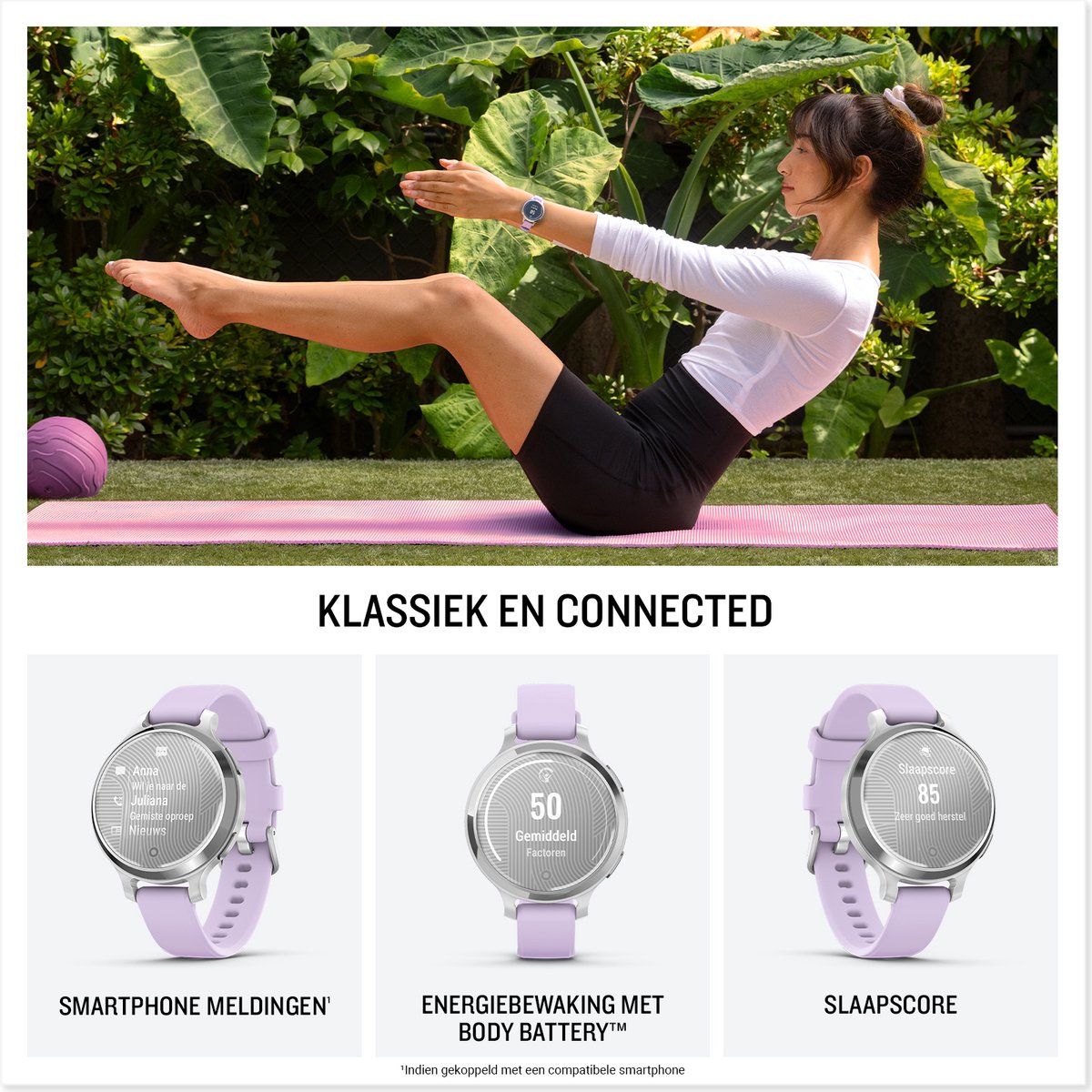 Garmin Lily 2 Active Smartwatch 35 mm Zilver Purple Jasmine