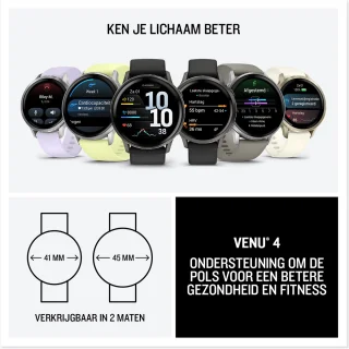 Garmin Venu 4 smartwatch 45 mm Zilver/Citroen