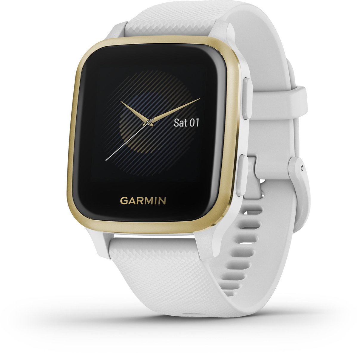 Wat vinden we goed aan de Garmin Venu Sq Dames Smartwatch 41 mm Wit/Light Gold