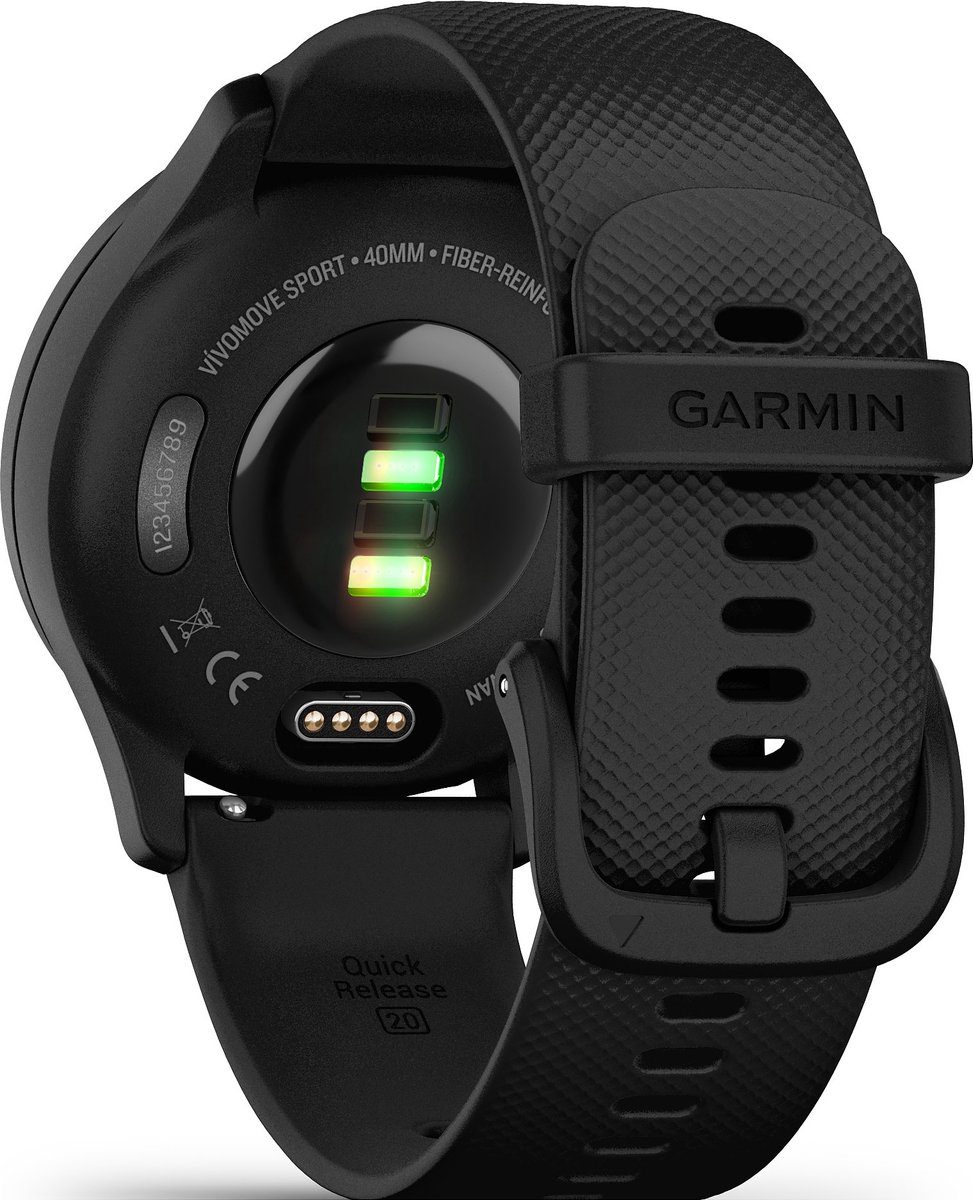 Garmin Vivomove Sport Hybrid Smartwatch 40mm Zwart