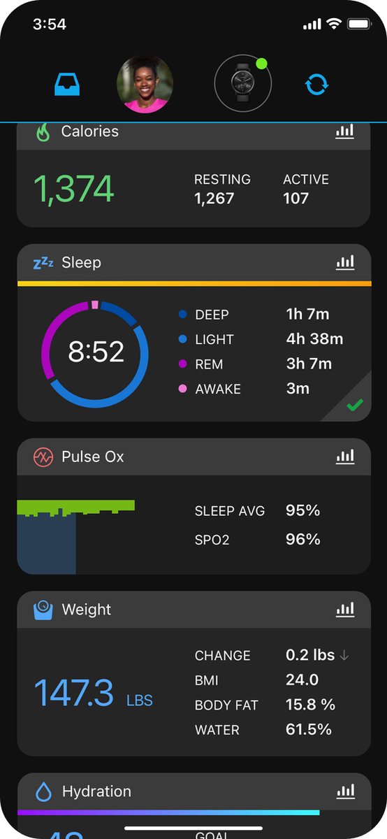 Garmin Vivomove Sport Hybrid Smartwatch 40mm Zwart