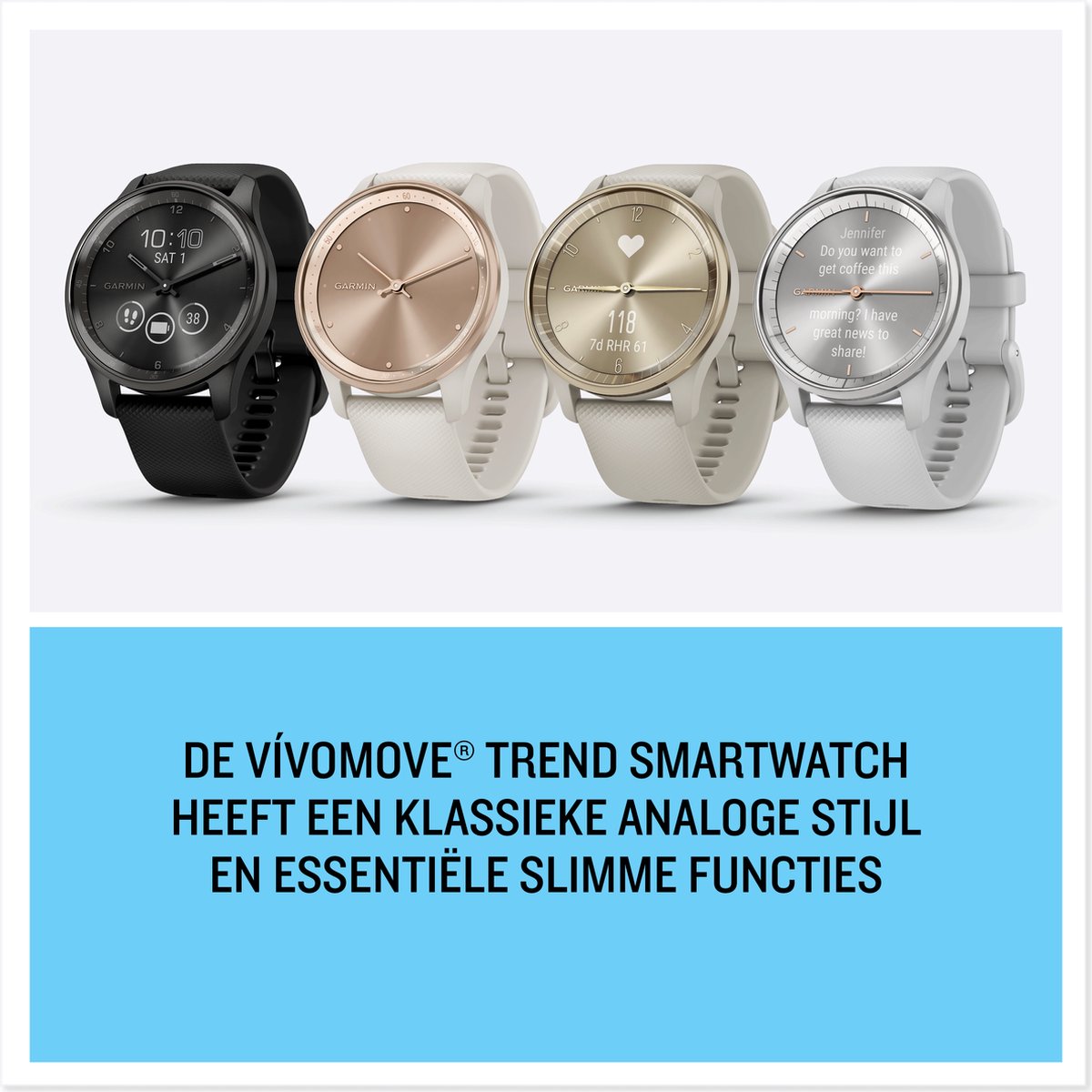 Garmin Vivomove Trend 40mm White Cream Dames