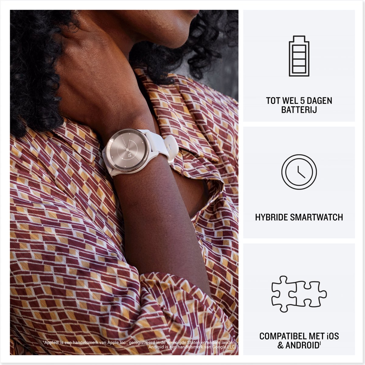 Garmin Vivomove Trend 40mm White Cream Dames