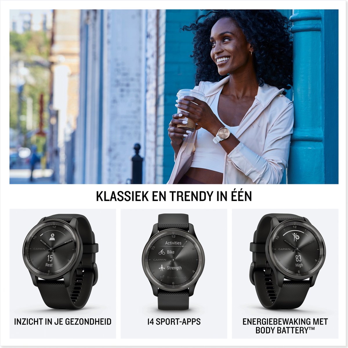 Wat vinden we goed aan de Garmin vivomove Trend dames smartwatch 40mm zwart