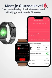GlucoMeter Smartwatch - Blauwe band