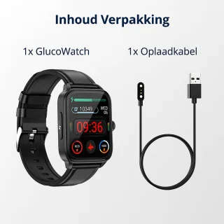 GlucoMeter Smartwatch - Zwart