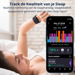 GlucoWatch ECG Hartslagmeter Smartwatch Zwart