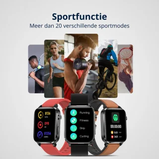 GlucoWatch ECG Hartslagmeter Smartwatch Zwart