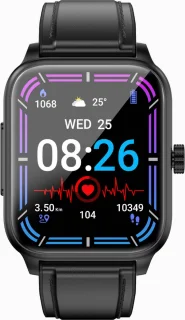 GlucoWatch ECG Hartslagmeter Smartwatch Zwart