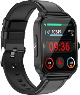 GlucoWatch ECG Hartslagmeter Smartwatch Zwart
