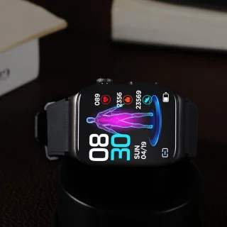 GlucoWatch ECG Hartslagmeter Smartwatch Zwart