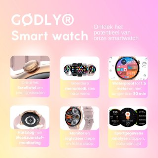 GØDLY® Amoled Smartwatch 46mm Roze
