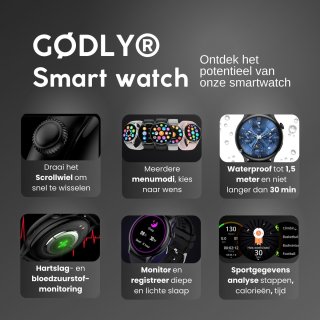 GØDLY Amoled Smartwatch 46mm Zwart