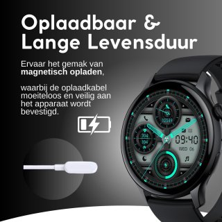 GØDLY Amoled Smartwatch 46mm Zwart