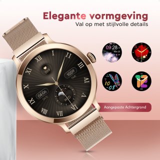 Golden Sound AMOLED Smartwatch Dames 40mm - 3 Extra Bandjes