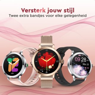 Golden Sound AMOLED Smartwatch Dames 40mm - 3 Extra Bandjes