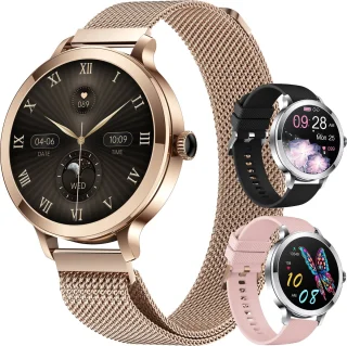 Golden Sound AMOLED Smartwatch Dames 40mm - 3 Extra Bandjes