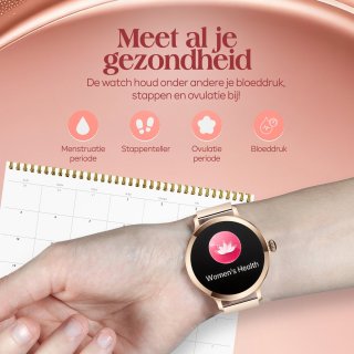 Golden Sound AMOLED Smartwatch Dames 40mm - 3 Extra Bandjes