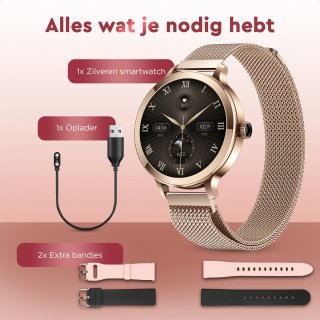 Golden Sound AMOLED Smartwatch Dames 40mm - 3 Extra Bandjes