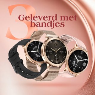 Golden Sound AMOLED Smartwatch Dames 40mm - 3 Extra Bandjes
