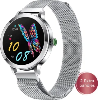 Golden Sound AMOLED Smartwatch Dames 40mm Zilver inclusief 3 bandjes
