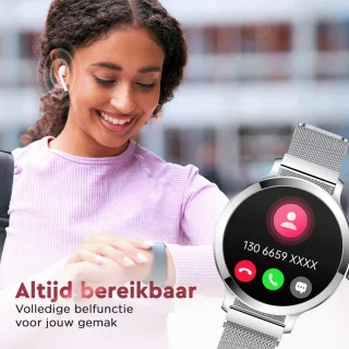 Golden Sound AMOLED Smartwatch Dames 40mm Zilver inclusief 3 bandjes