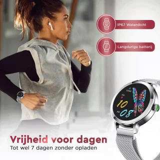 Golden Sound AMOLED Smartwatch Dames 40mm Zilver inclusief 3 bandjes