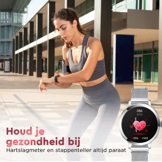 Golden Sound AMOLED Smartwatch Dames 40mm Zilver inclusief 3 bandjes
