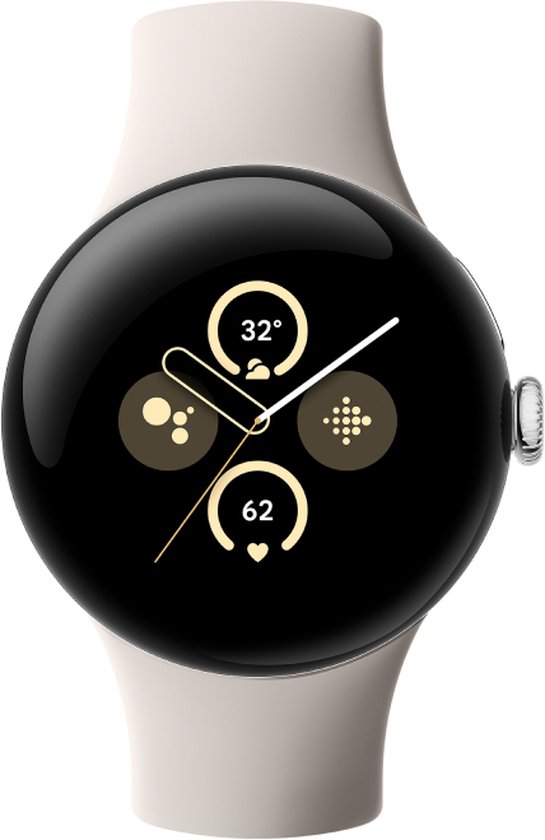 Google Pixel Watch 2 Zilver Beige Siliconenband review