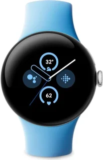 Google Pixel Watch 2 Zilver Blauw Sportbandje