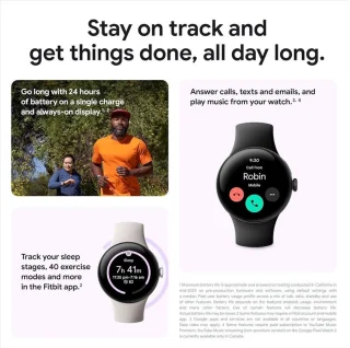 Google Pixel Watch 2 Zilver Blauw Sportbandje