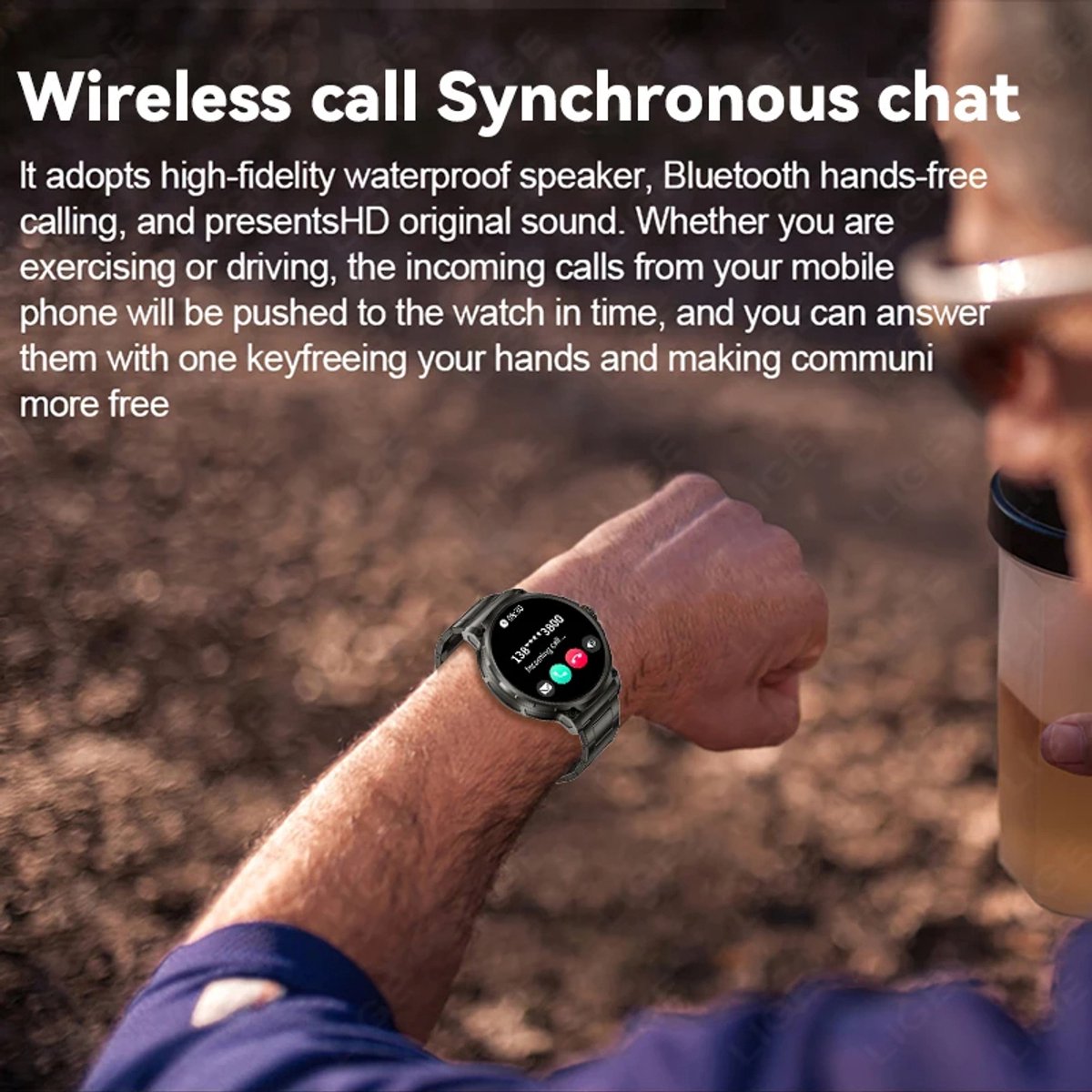 GPS Smartwatch 1,85 inch - Sporthorloge met Bluetooth Oproep en Hartslagmeter