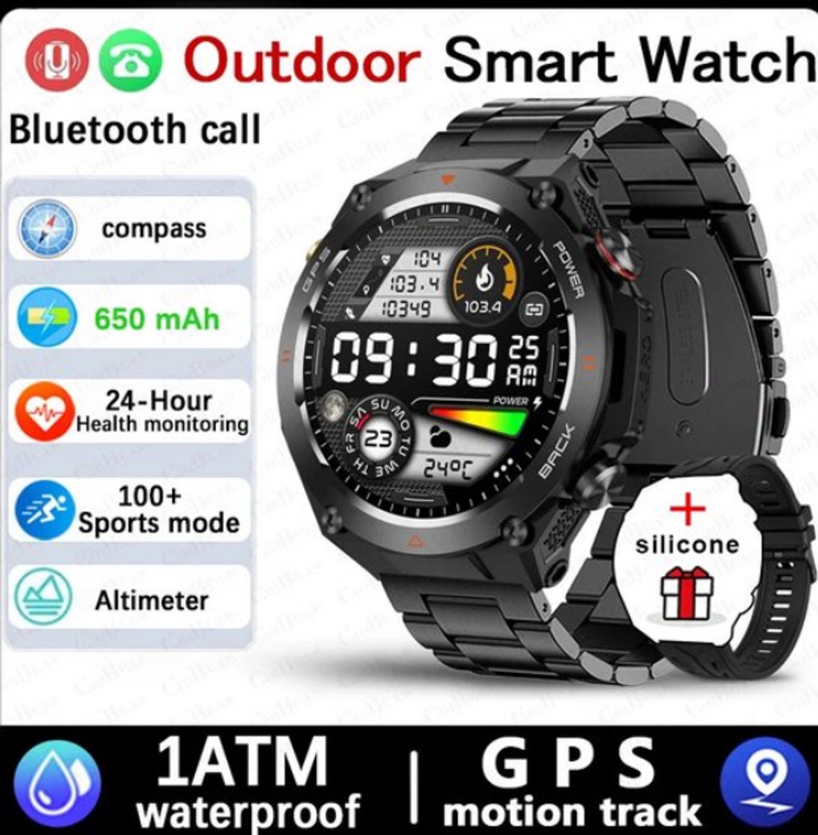 GPS Smartwatch Unisex - Sportief & Gezondheid