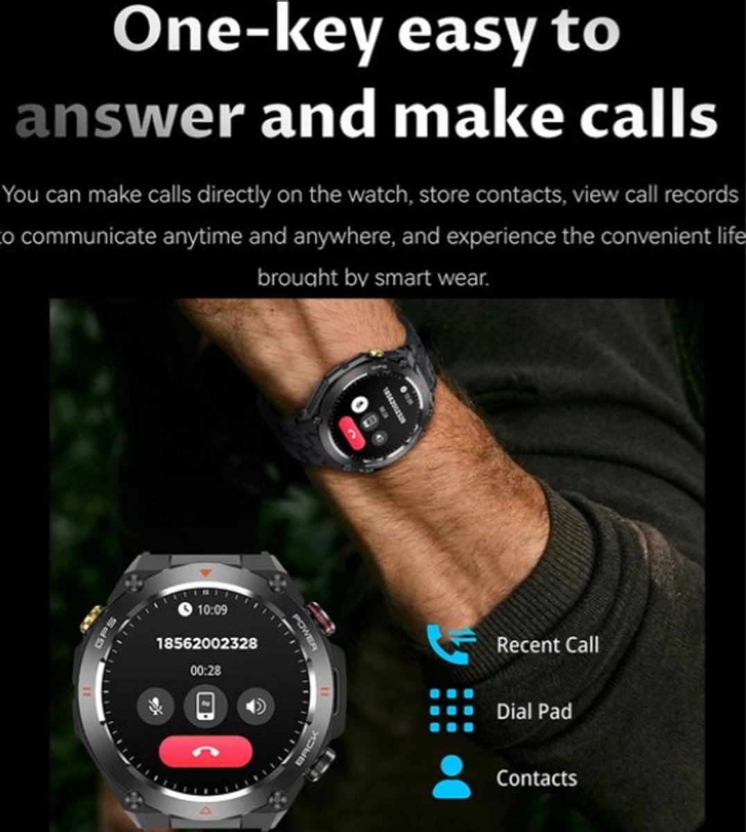 GPS Smartwatch Unisex - Sportief & Gezondheid