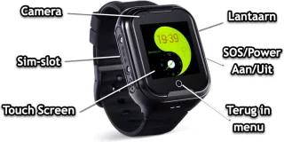 GPSHorlogeKids Base Zwart II GPS Horloge Kind Smartwatch