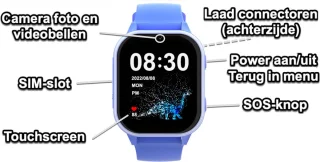 GPSHorlogeKids© Edge Blauw - GPS Horloge Kind Smartwatch