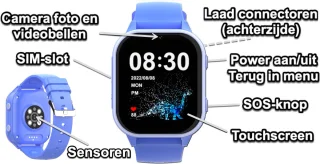 GPSHorlogeKids Edge Pro Blauw - GPS horloge kind smartwatch