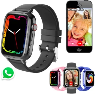 GPSHorlogeKids Flux Zwart GPS Horloge Kind Smartwatch 2025 Incl SIM