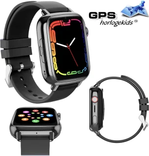 GPSHorlogeKids Flux Zwart GPS Horloge Kind Smartwatch 2025 Incl SIM
