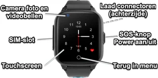 GPSHorlogeKids Fox Zwart GPS Horloge Kind Smartwatch 4G