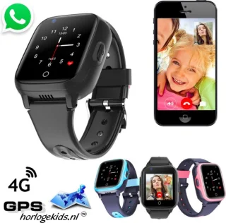 GPSHorlogeKids Fox Zwart GPS Horloge Kind Smartwatch 4G