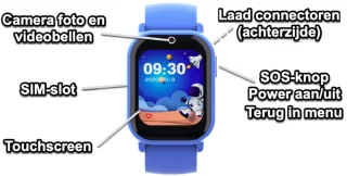 GPSHorlogeKids© PAX Blauw Kinder Smartwatch 2025