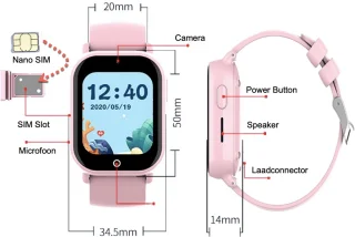 GPSHorlogeKids© PAX Roze Kinder Smartwatch 2025