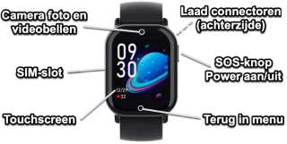 GPSHorlogeKids PAX Zwart Kinder Smartwatch 2025