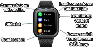 GPSHorlogeKids© Turn Grijs Smartwatch Kinderen