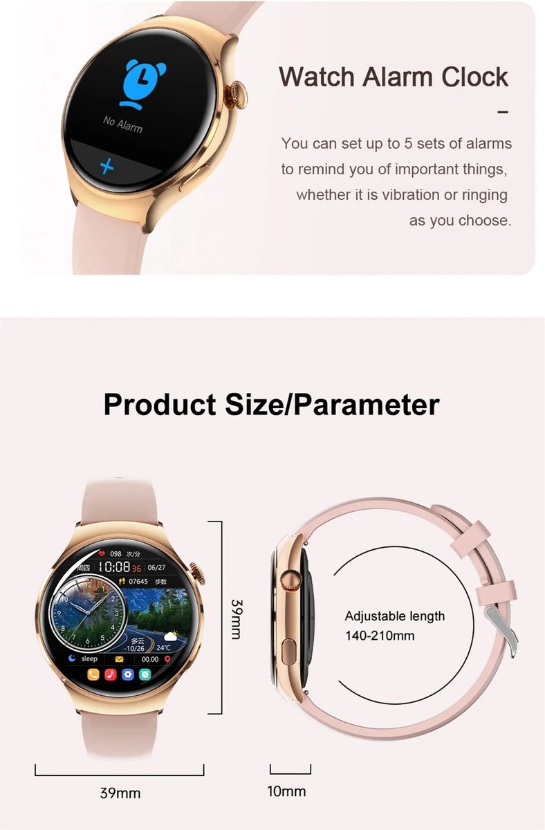 GT4 Mini NFC Smartwatch Vrouwen GPS 1.27" AMOLED 2024