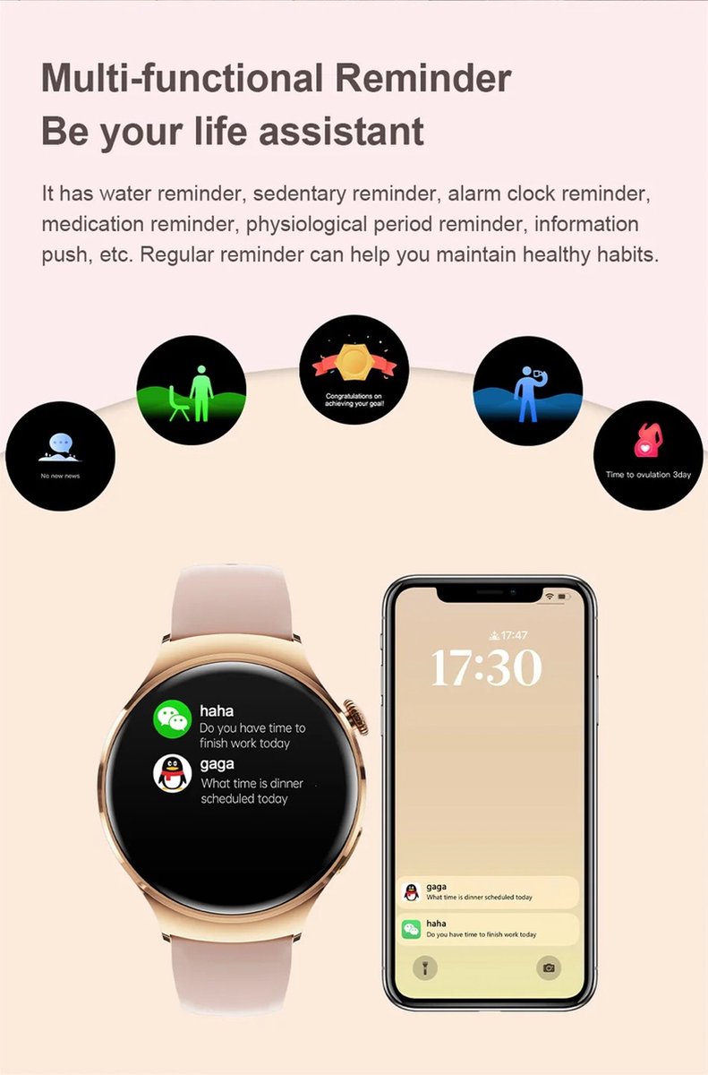 GT4 Mini NFC Smartwatch Vrouwen GPS 1.27" AMOLED 2024