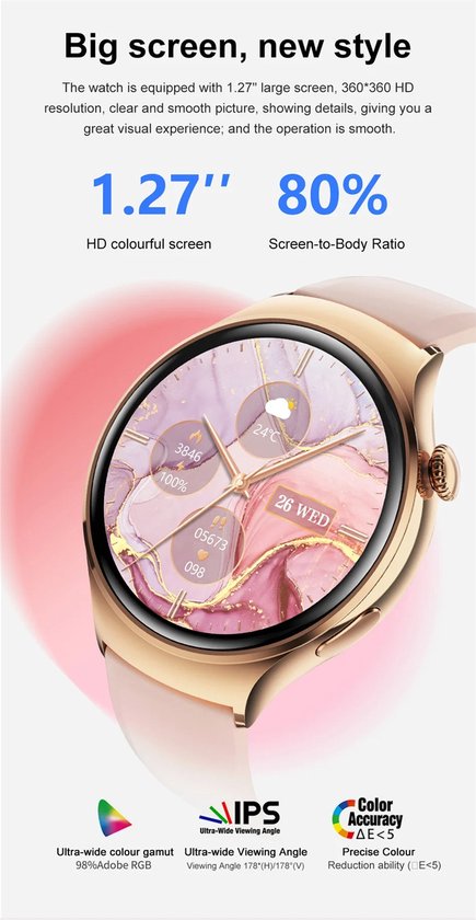 GT4 Mini NFC Smartwatch Vrouwen GPS 1.27" AMOLED 2024