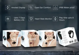 HiFuture Aura Smartwatch Dames 1,08 inch AMOLED Zwart